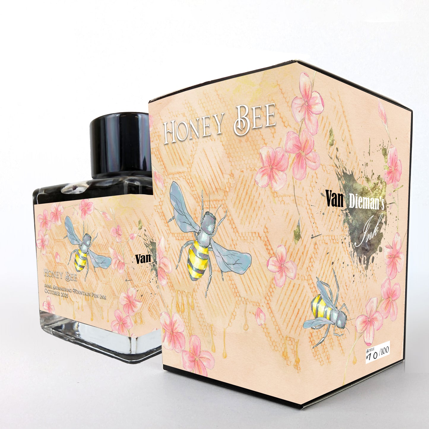 Van Dieman's 2025 October - Honey Bee - 100ml Shimmering Fountain Pen Ink