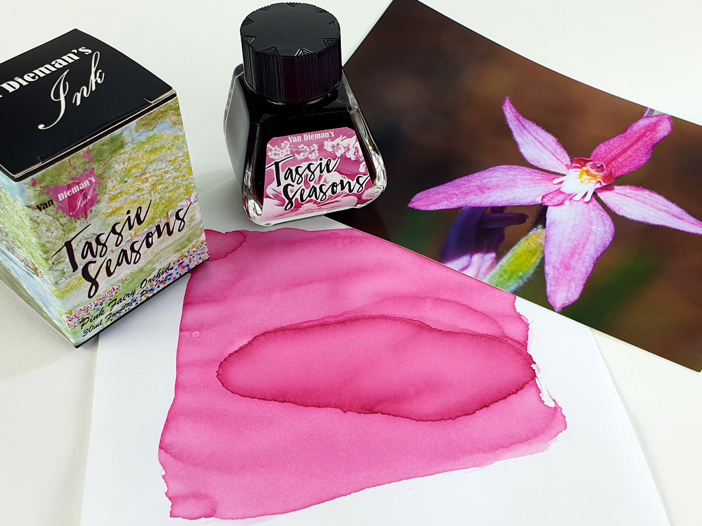 Van Dieman's Tassie Seasons (Spring) Pink Fairy Orchid - 40ml Fountain Pen Ink