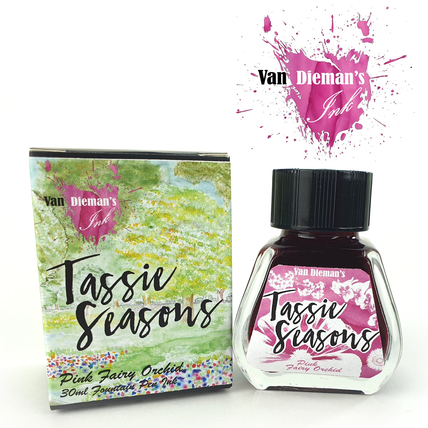 Van Dieman's Tassie Seasons (Spring) Pink Fairy Orchid - Fountain Pen Ink