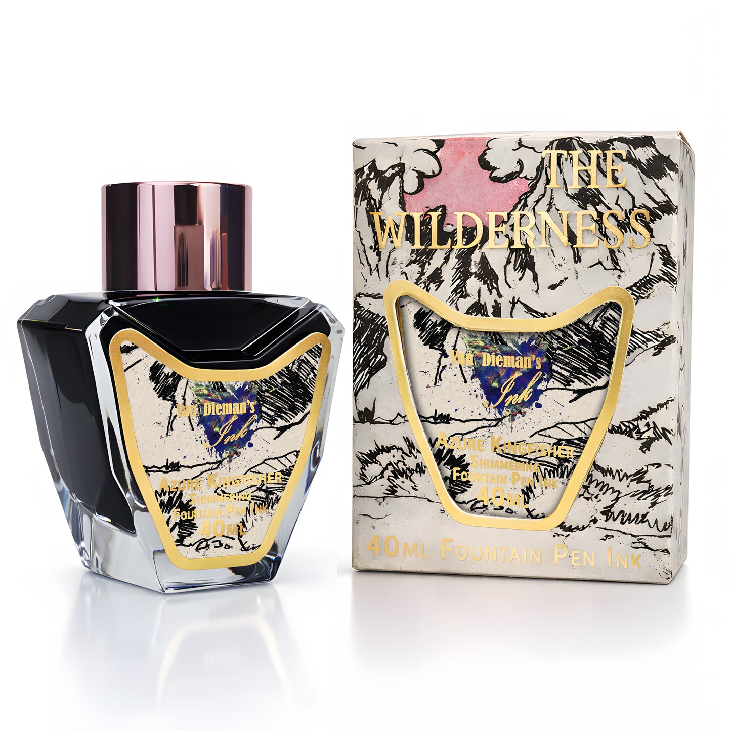 Van Dieman's Wilderness - Azure Kingfisher - 40ml Shimmering Fountain Pen Ink