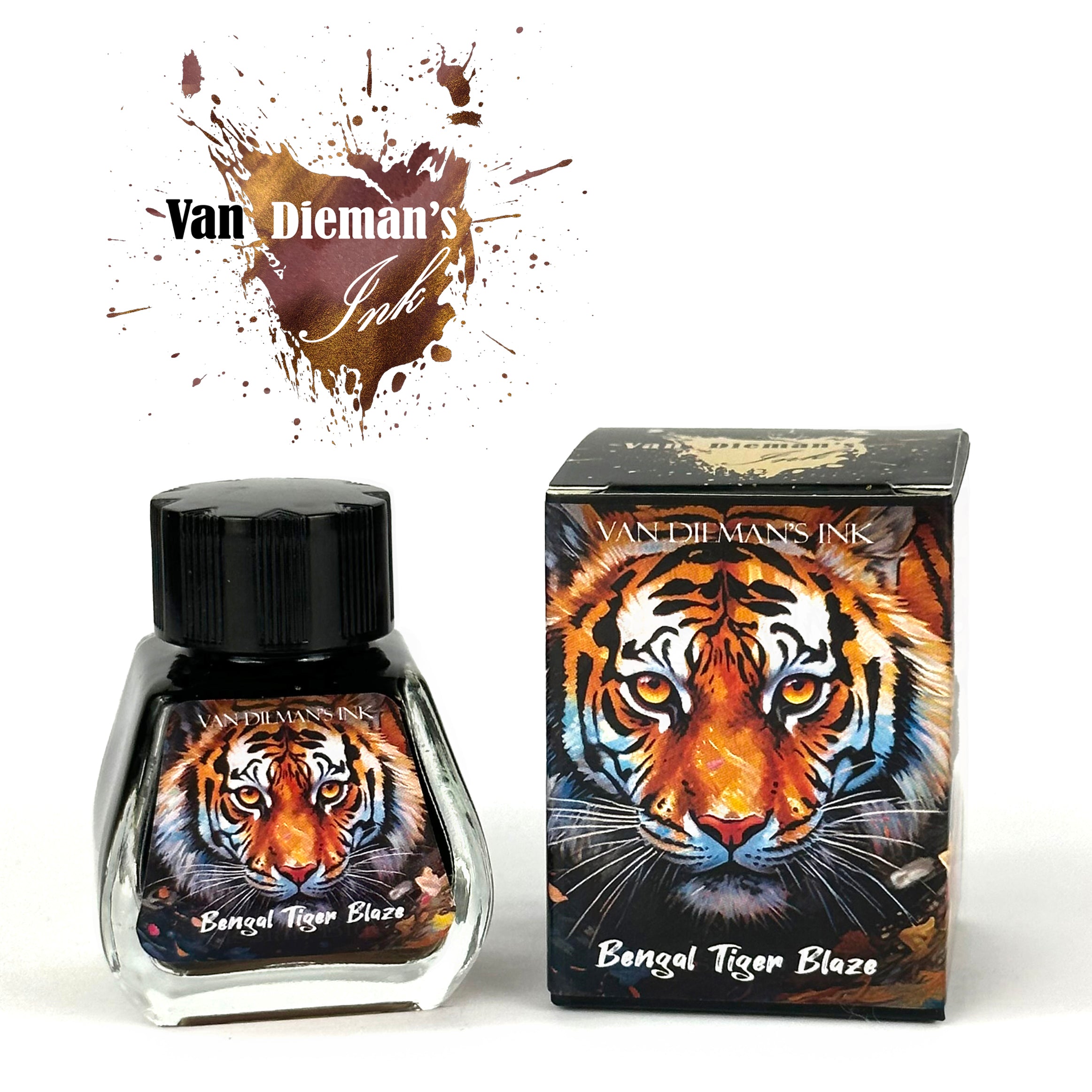 Tiger Pen Ink Van Dieman's Feline - Bengal Tiger Blaze Shimmering Fountain Pen Ink ...