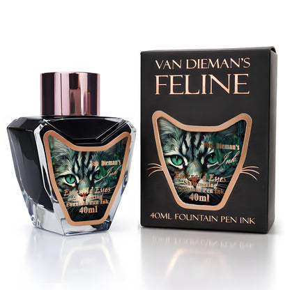 Van Dieman's Feline - Emerald Eyes - 40ml Shimmering Fountain Pen Ink