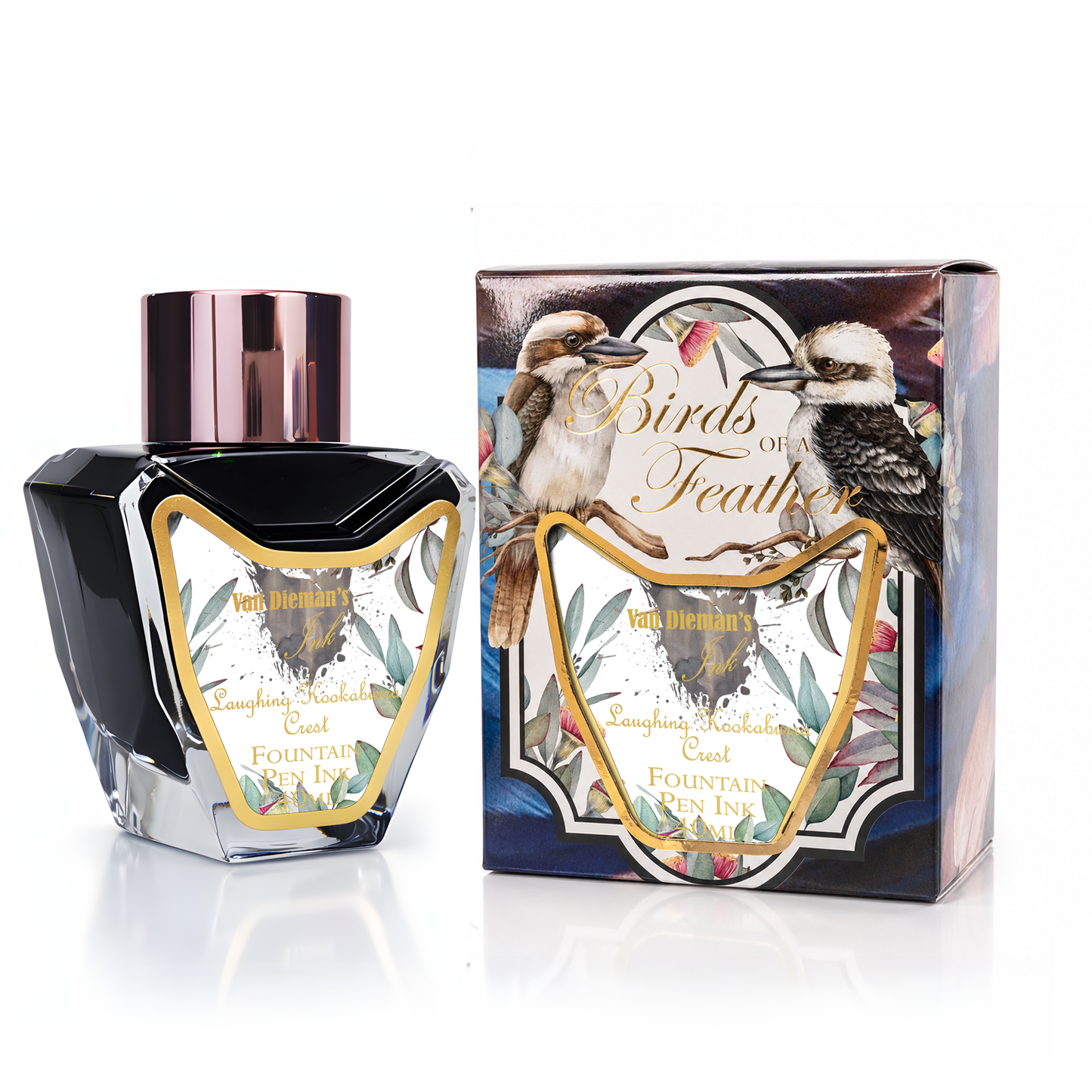 Van Dieman's Birds of a Feather - Laughing Kookaburra Crest - 40ml Fountain Pen Ink