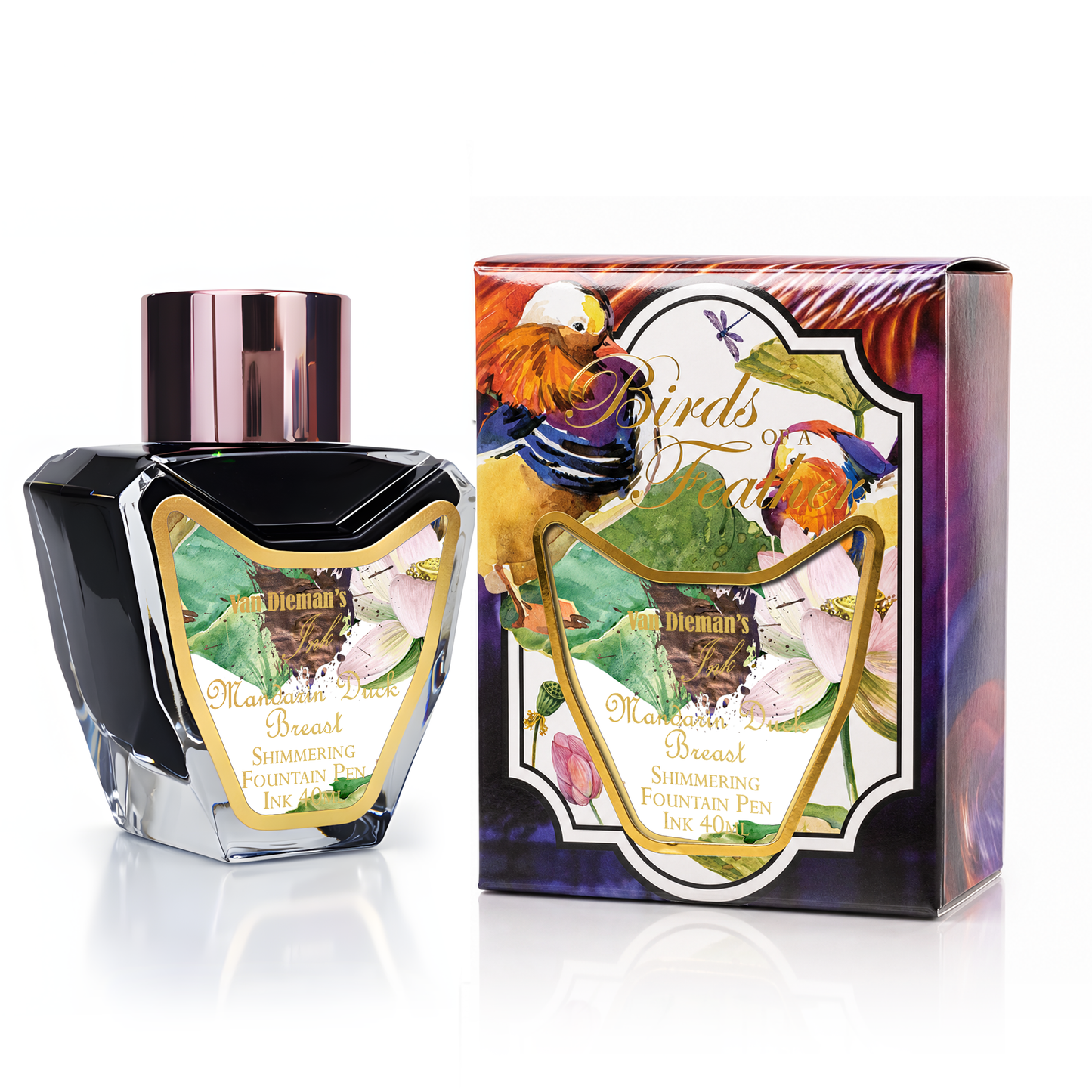 Van Dieman's Birds of a Feather - Mandarin Duck Breast - 40ml Shimmering Fountain Pen Ink