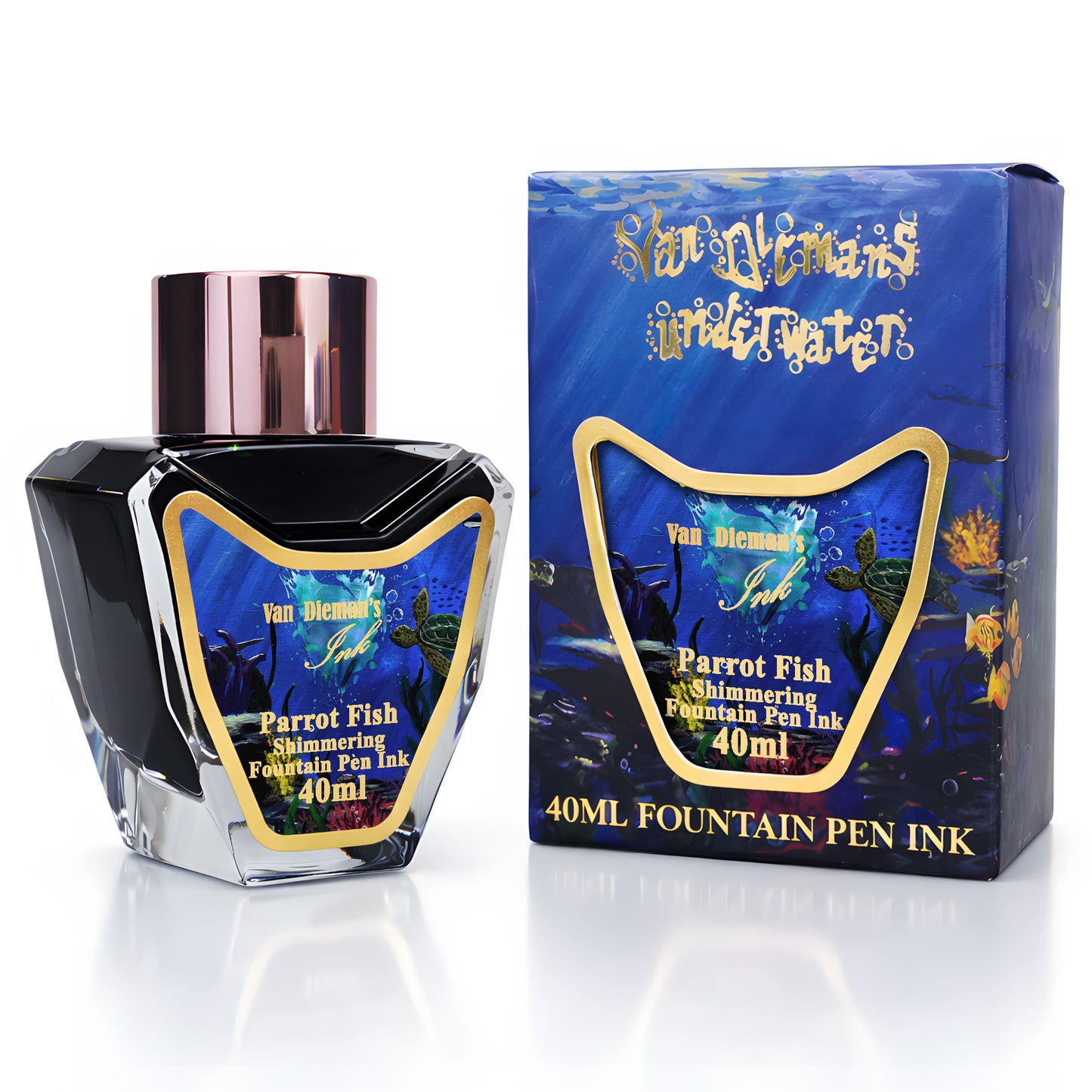 Van Dieman's Underwater - Parrot Fish - 40ml Shimmering Fountain Pen Ink
