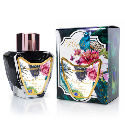 Van Dieman's Birds of a Feather - Elegant Peacock Eye - 40ml Shimmering Fountain Pen Ink