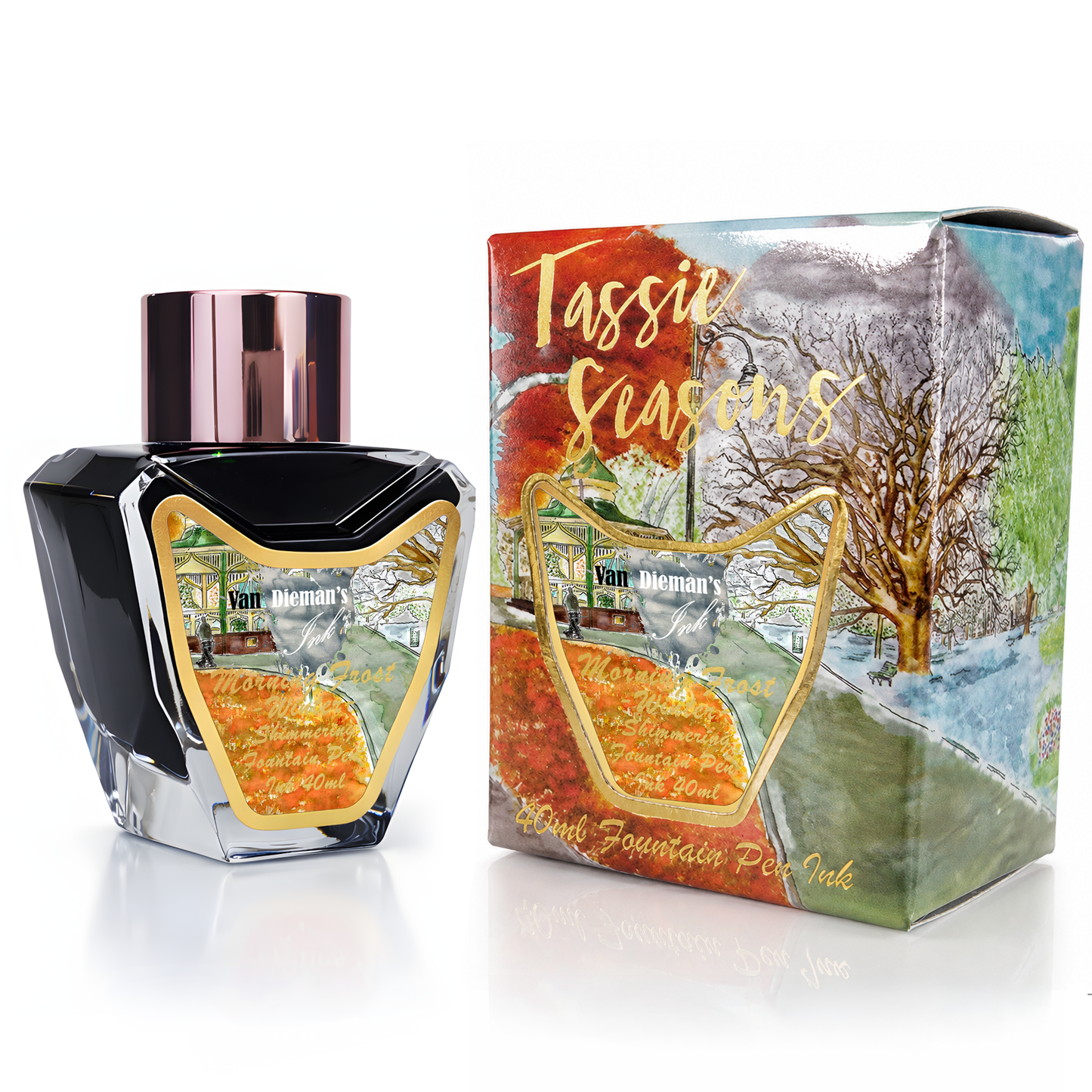 Van Dieman's Tassie Seasons (Winter) Morning Frost - 40ml Shimmering Fountain Pen Ink