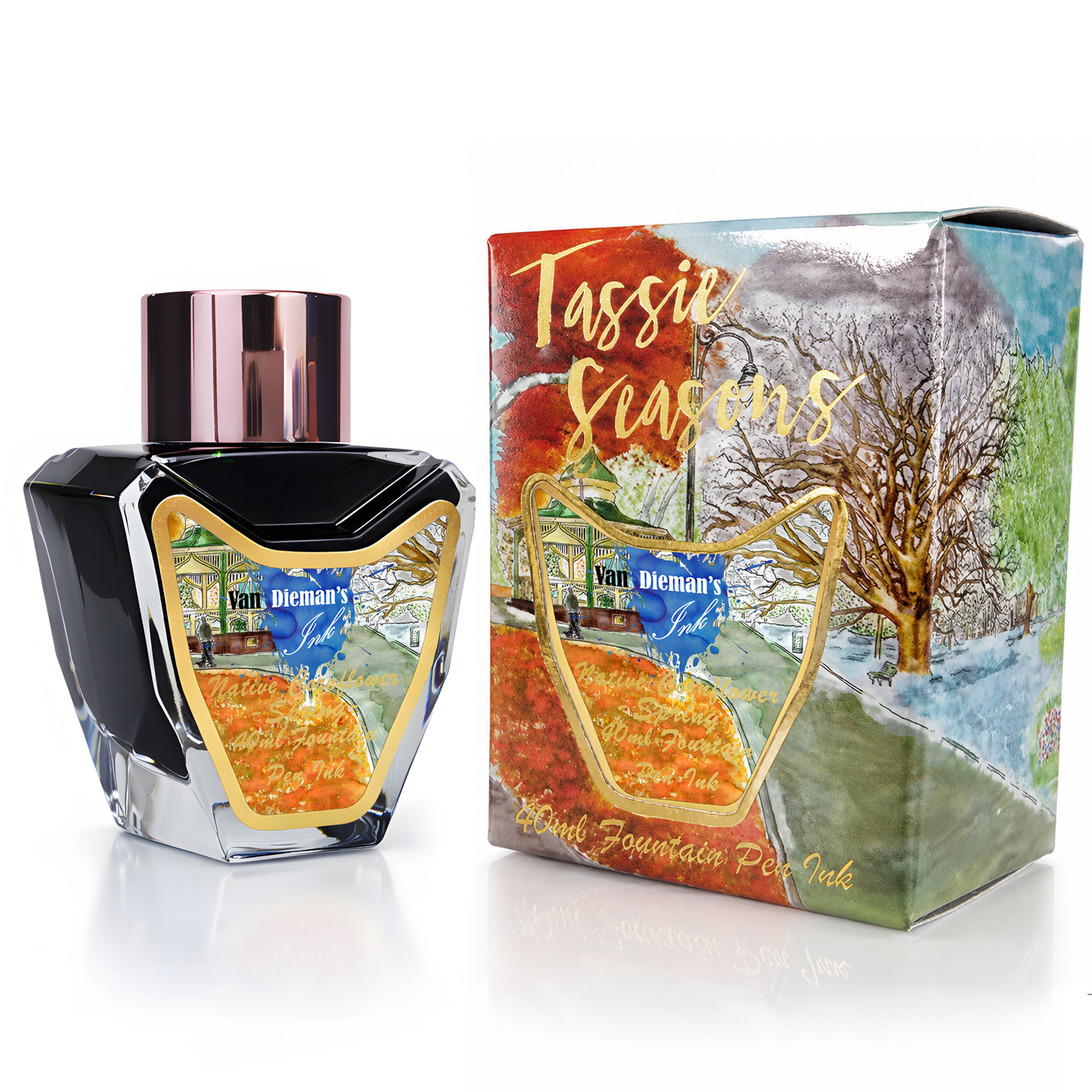 Van Dieman's Tassie Seasons (Spring) Native Cornflower - 40ml Fountain Pen Ink
