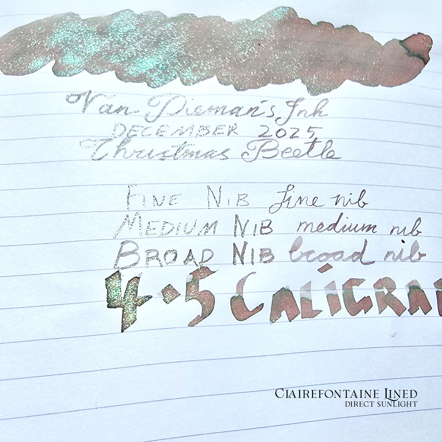 Van Dieman's 2025 December - Christmas Beetle - 100ml Shimmering Multichromatic Fountain Pen Ink