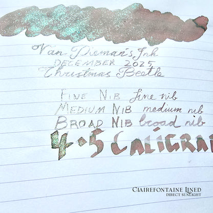 Van Dieman's 2025 December - Christmas Beetle - 100ml Shimmering Multichromatic Fountain Pen Ink