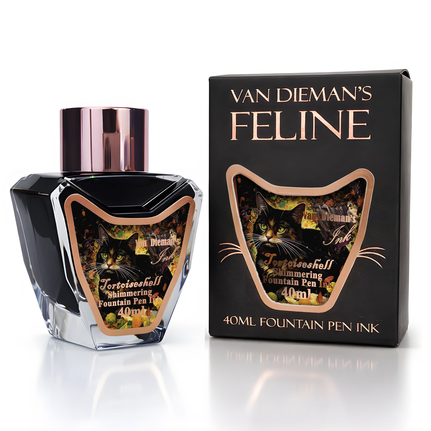 Van Dieman's Feline - Tortoiseshell - 40ml Shimmering Fountain Pen Ink