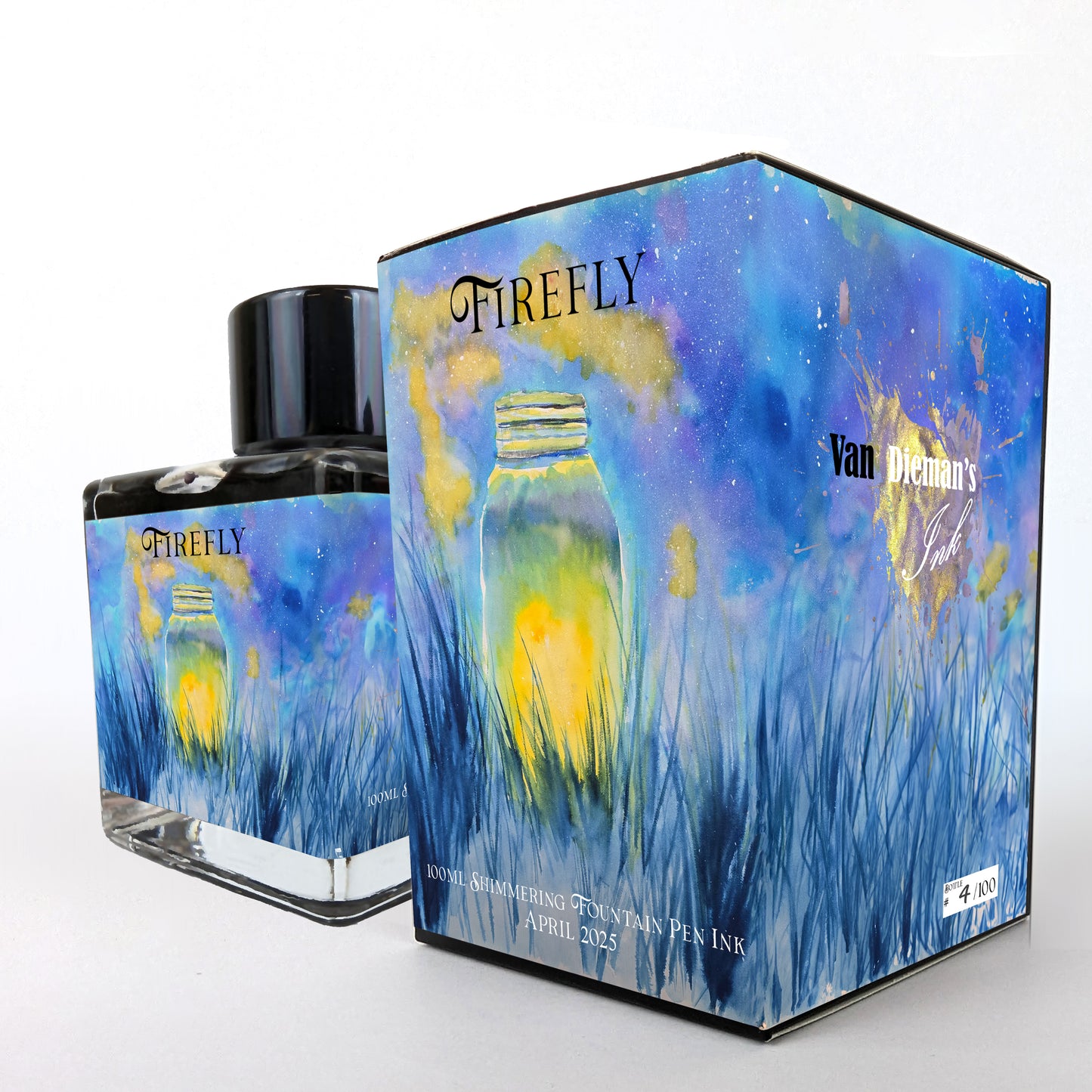 Van Dieman's 2025 April - Firefly - 100ml Shimmering Fountain Pen Ink